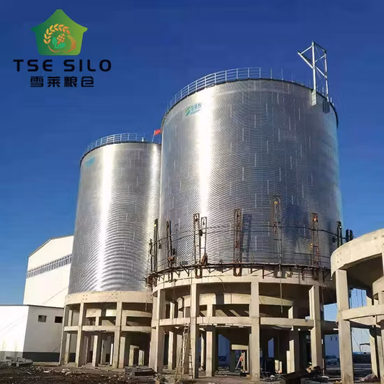 Silo de fundo plano de grãos com quente