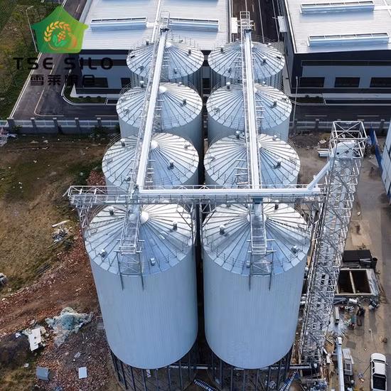 Silo de grãos de aço de placa ondulada 1000 Ton Hopper Bottom Silo